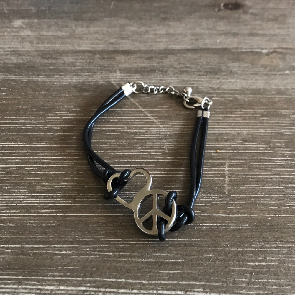 Peace and Love Black Bracelet